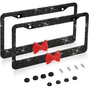 💕NEW Sparkling Bling Swarovski Crystal Silver Hello Kitty License Plate …